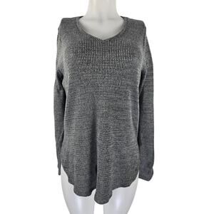 Nine West Heathered Gray Thermal Women's Long Sleeve Lightweight Top Lg.